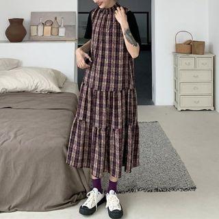 Sleeveless Floral Midi Dress As Shown In Figure - One Size