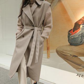 Woolen Long Trench Vest