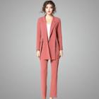 Set: Single-button Blazer +slim-fit Pants
