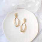 Layered Oval Alloy Dangle Earring