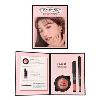 3 Concept Eyes - Blushed Kit: Duo Color Face Blush (blushed) + Matte Lip Crayon (blushed) + Creamy Waterproof Eyeliner (blushed) 3pcs