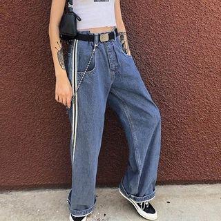 Striped Straight-fit Jean