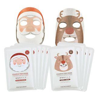 The Face Shop - Character Mask Holiday Edition Set : Santa 5pcs + Rudolph 5pcs