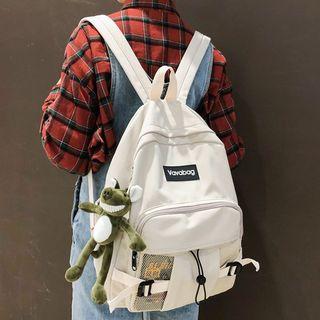 Lettering Buckled Backpack / Bag Charm / Set
