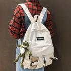 Lettering Buckled Backpack / Bag Charm / Set