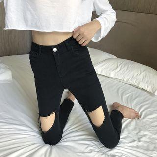 Cutout Cropped Skinny Pants
