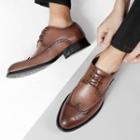 Genuine Leather Lace-up Brogue Shoes
