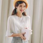 Embroidered Bell-sleeve Blouse