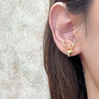 Deer Horn Alloy Earring Bm0514 - Deer - Gold - One Size