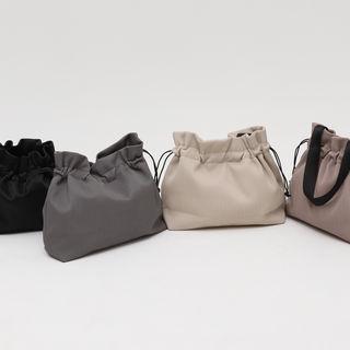 Ribbed Pleather Shopper Bag