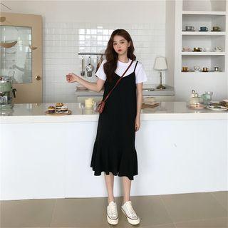 Spaghetti Strap Mermaid Hem Midi Dress