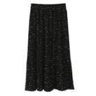 Dotted Midi A-line Skirt Black - One Size
