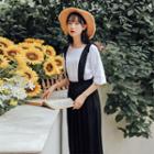 Set: Plain T-shirt + Suspender Dress