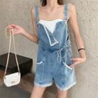 Lace-trim Denim Jumpsuit