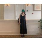 [dearest] A-line Maxi Overall Dress Black - One Size