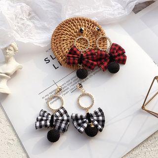 Plaid Bow Statement Earring