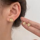 3 Pair Set: Cat Eye Stone Earring (various Designs) Set Of 3 Pairs - Earring - Gold - One Size