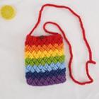 Color Block Crochet Knit Crossbody Bag