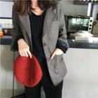 Pocketed Cropped Button Coat Coffee Gray - One Size