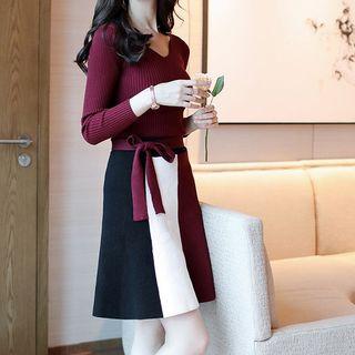 Set: Knit Pullover+ A-line Skirt