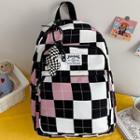 Set: Plaid Backpack + Charm