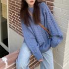 Chunky Knit Sweater / Straight-fit Jeans