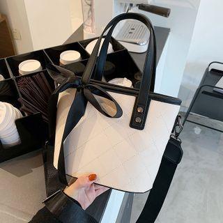Bow Two Tone Bucket Bag