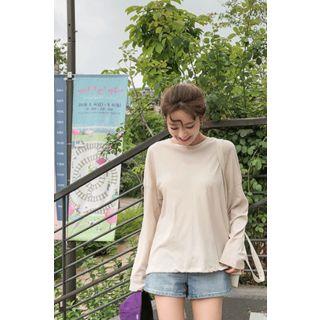 Long-sleeve Wrap-back T-shirt