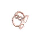 Simple And Fashion Rose Plated Gold Geometric Adjustable Split Ring Rose Gold - One Size