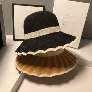Contrast Trim Knit Sun Hat