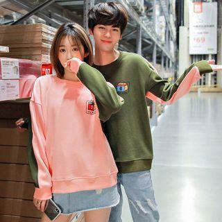 Couple Matching Printed Two-tone Pullover