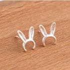 Rabbit Ear Stud 1 Pair - E-11030 - Silver - One Size