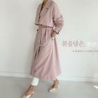 Single-breasted Long Trench Coat Pink - One Size