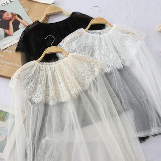 Lace Collar Long-sleeve Top