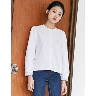 Round-neck Lace-trim Blouse