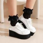 Ruffle Platform Lace Up Shoes