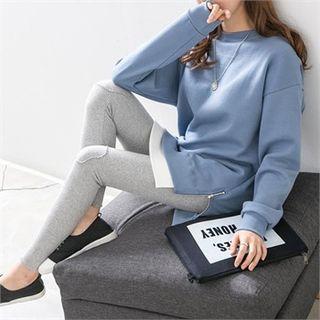 Zip-side Layered-hem Sweatshirt