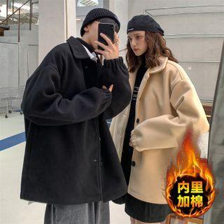 Couple Matching Long-sleeve Plain Single Breasted Coat