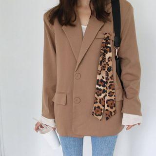 Single-breasted Jacket With Scarf