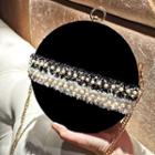 Faux Pearl Chain Strap Circle Crossbody Bag Black - One Size