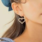 Faux-pearl Heart Patterned Earrings