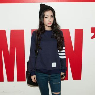 Striped Sleeve Pullover