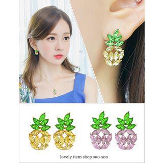 Rhinestone Pineapple Stud Earrings