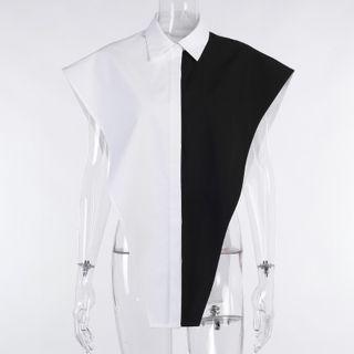 Sleeveless Two Tone Shirt