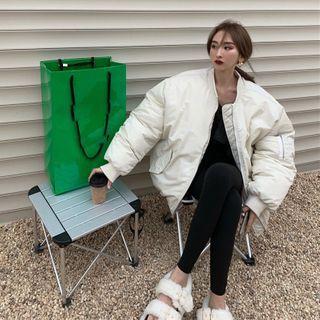 Crewneck Plain Zip Coat