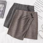 Houndstooth Asymmetric Mini Skirt