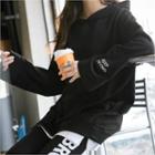 Letter-embroidered Oversized Hoodie