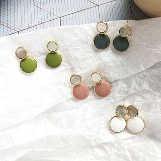 Alloy Glaze Disc Dangle Earring