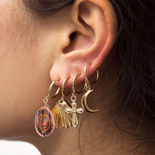 Set Of 4: Drop Earring 4 Pcs - As Shown In Figure - One Size