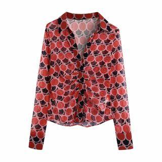 All-over Print Sheer Shirt